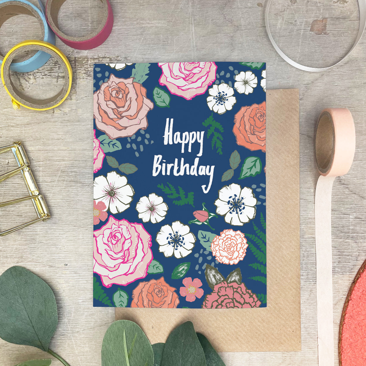 Rose and Fern Birthday Card - Martha and Hepsie