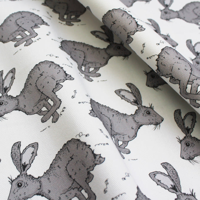 Grey Hare Fabric - Martha and Hepsie