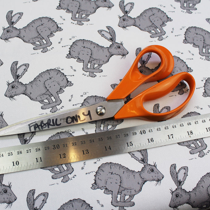 Grey Hare Fabric - Martha and Hepsie