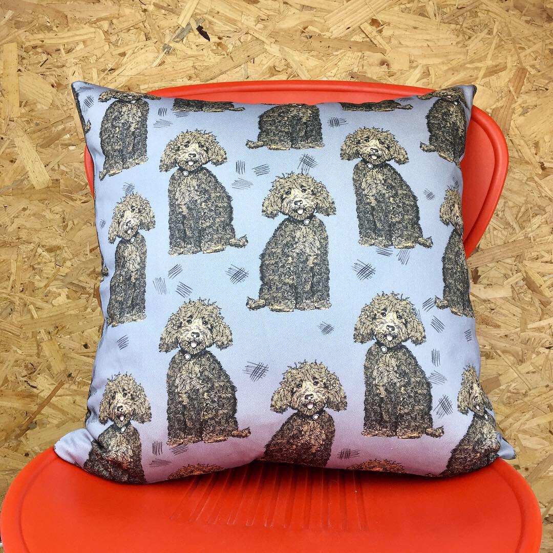 Labradoodle Dog Fabric - Martha and Hepsie