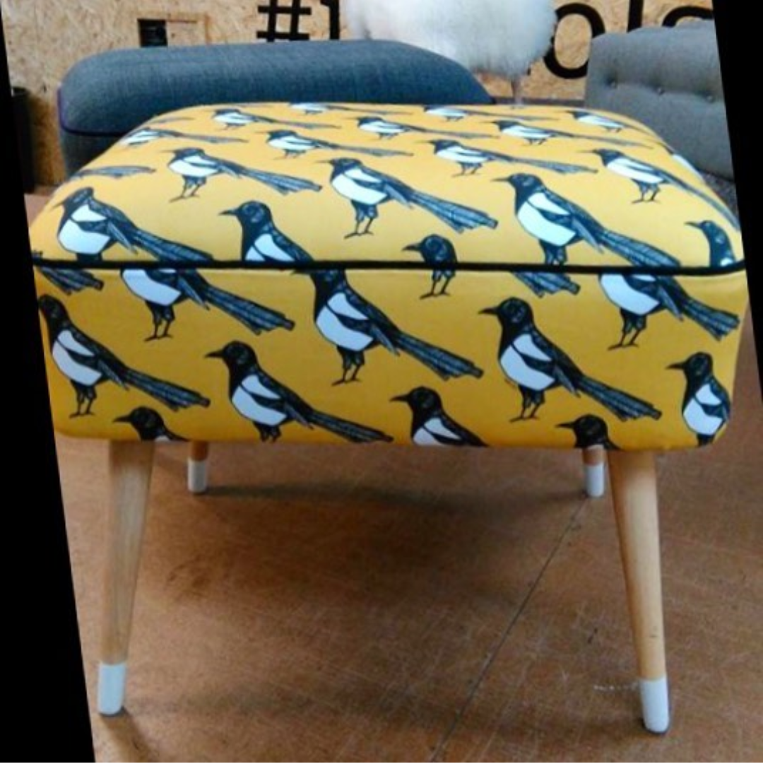Yellow Magpie Fabric - Martha and Hepsie