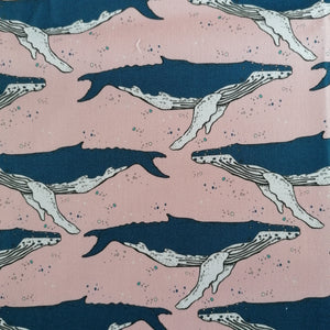 Blue Humpback Whale Fabric