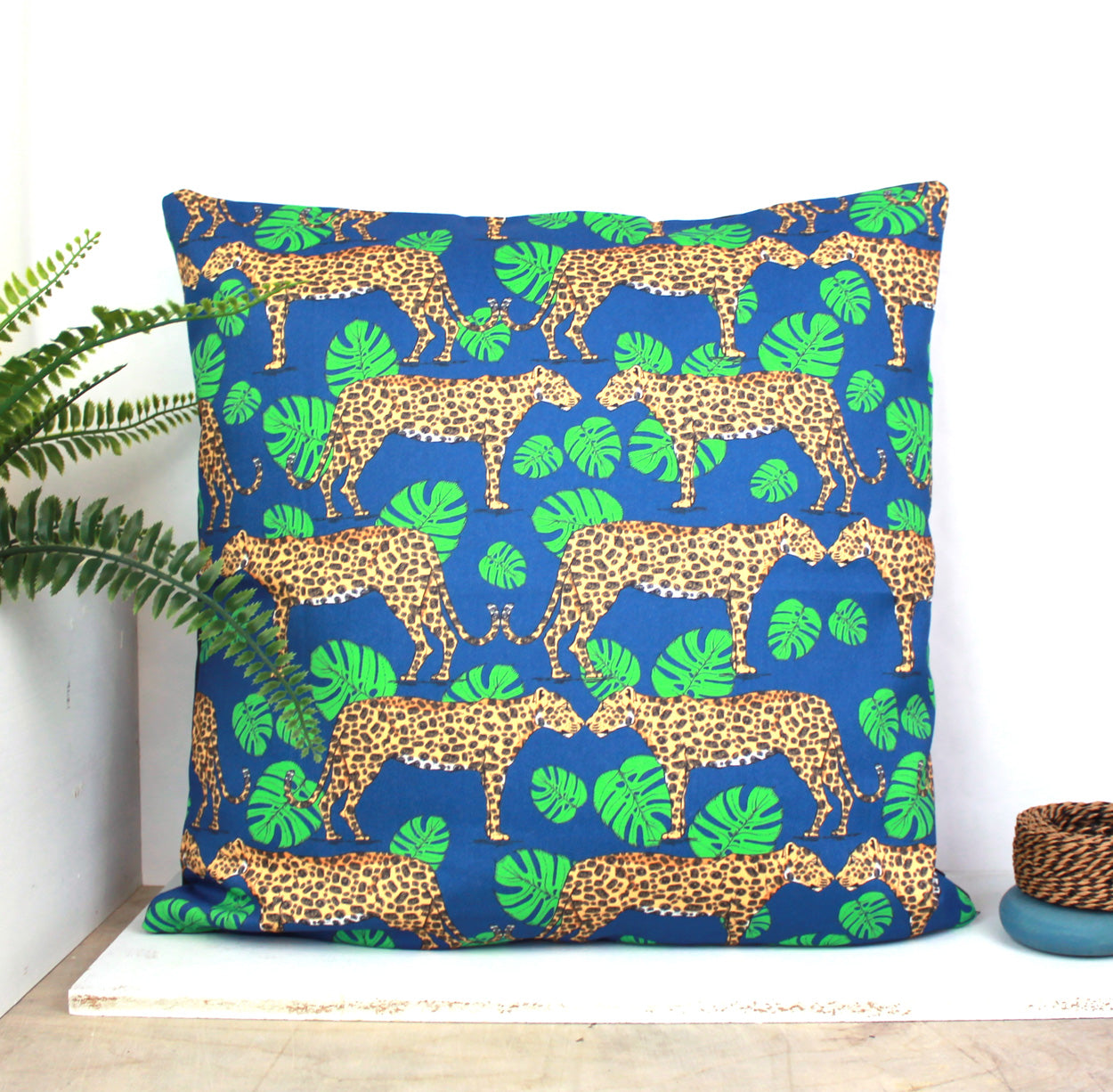 Leopard and Monstera Leaf Fabric - Martha and Hepsie