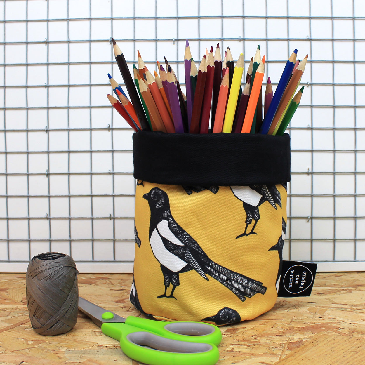 Yellow Magpie Storage Basket - Martha and Hepsie
