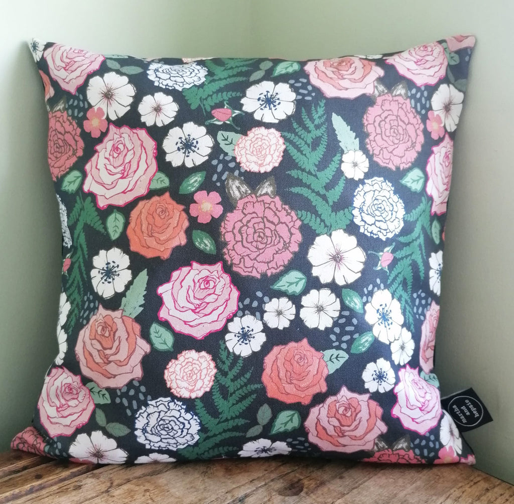 Rose and Fern Cushion - Martha and Hepsie