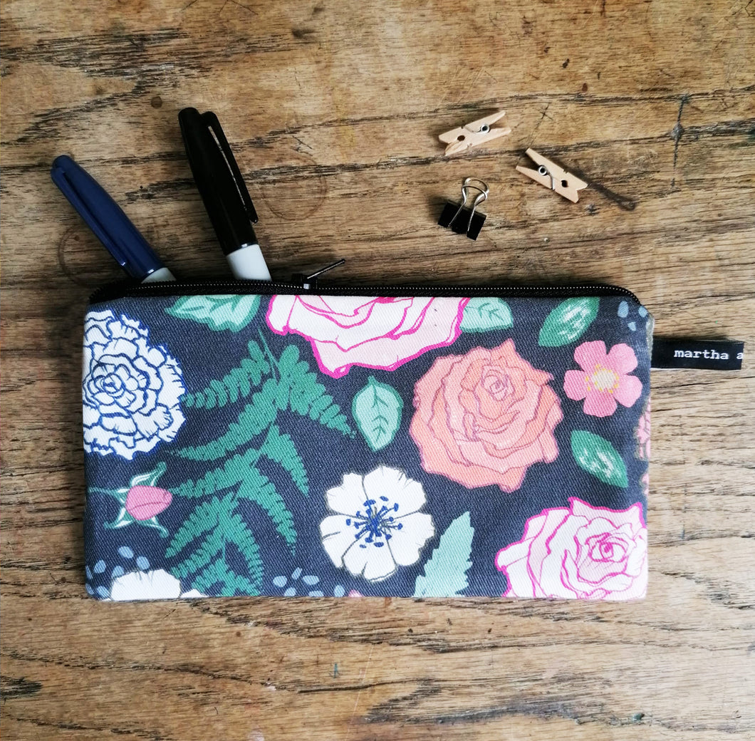 Rose and Fern Pencil Case