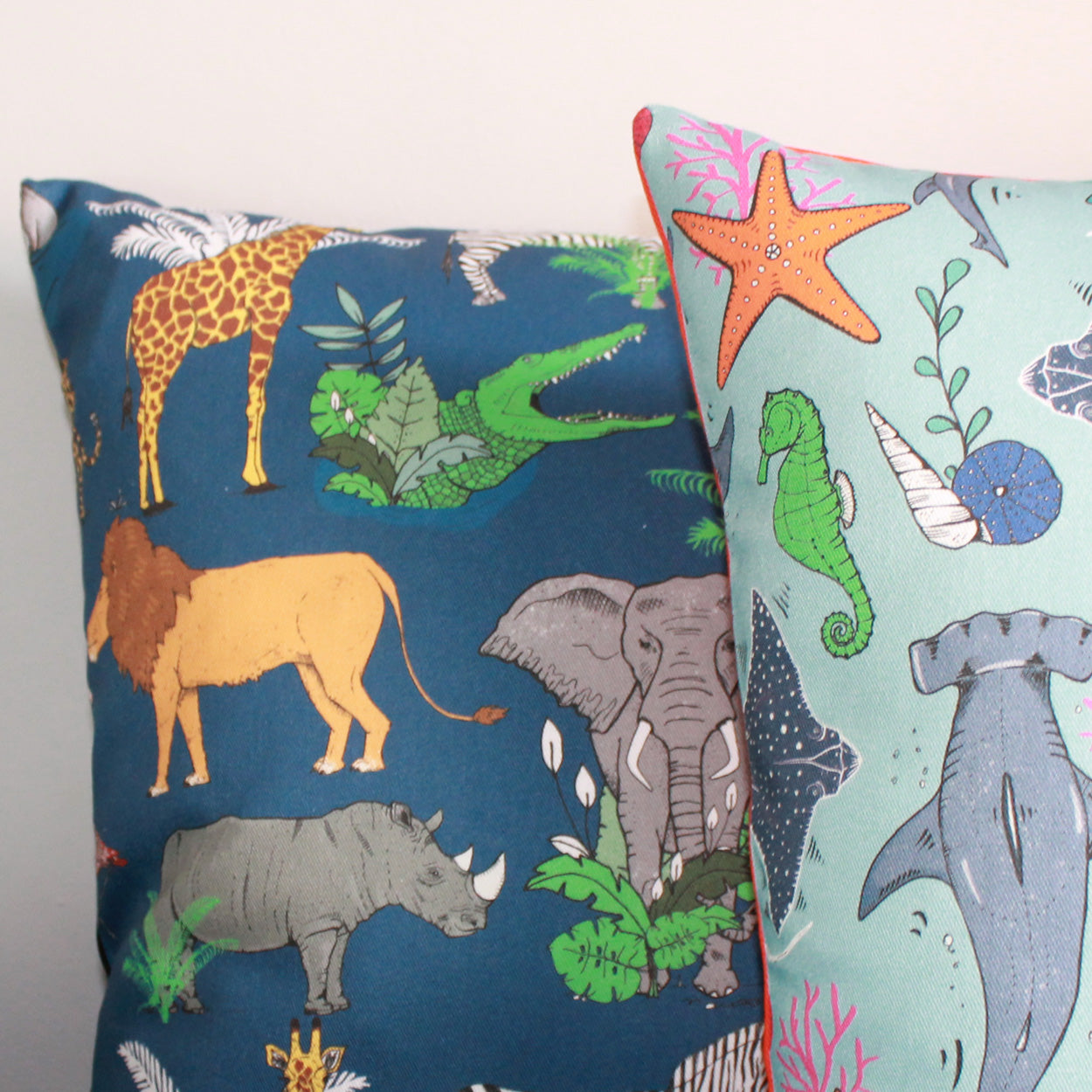 Safari Animal Cushion - Martha and Hepsie