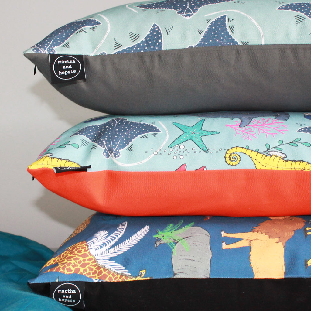 Safari Animal Cushion - Martha and Hepsie
