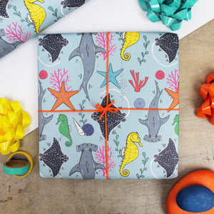 kids reef wrapping paper
