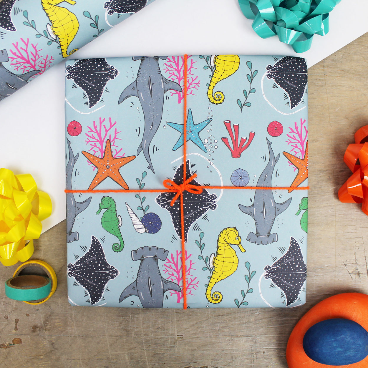 Nautical kids gift wrap
