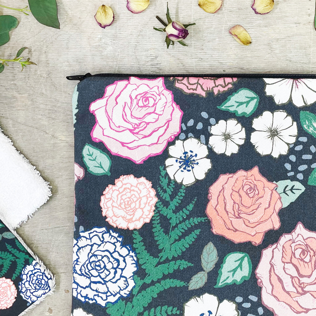 Rose and Fern Wash Bag - Martha and Hepsie