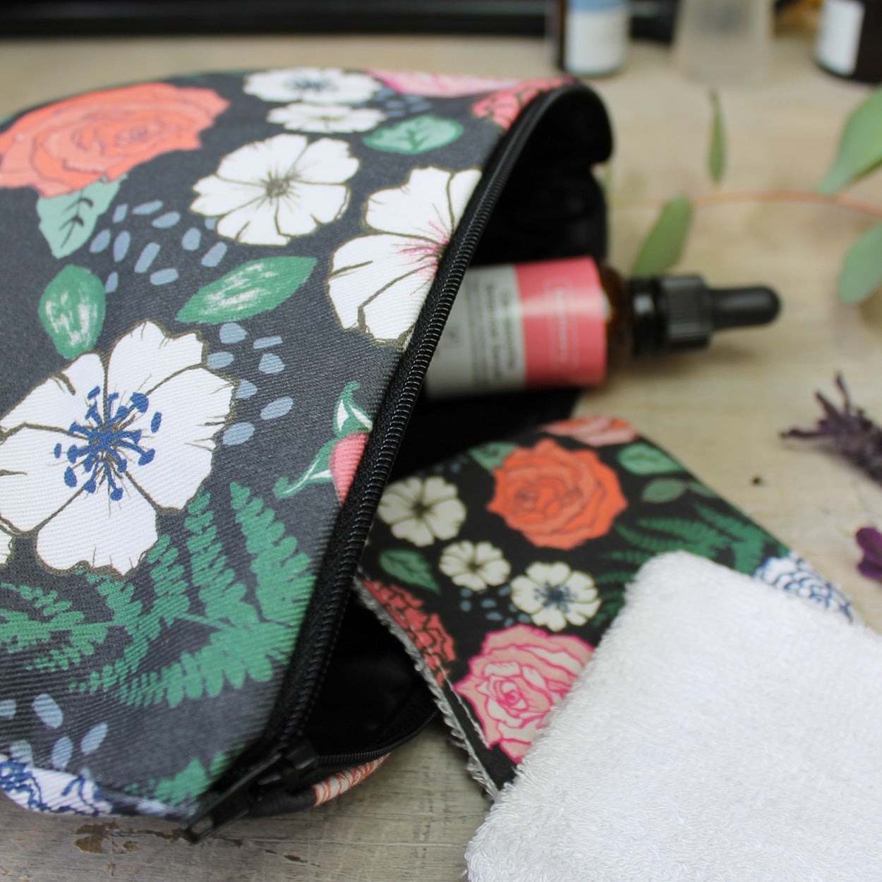 Rose and Fern Wash Bag - Martha and Hepsie