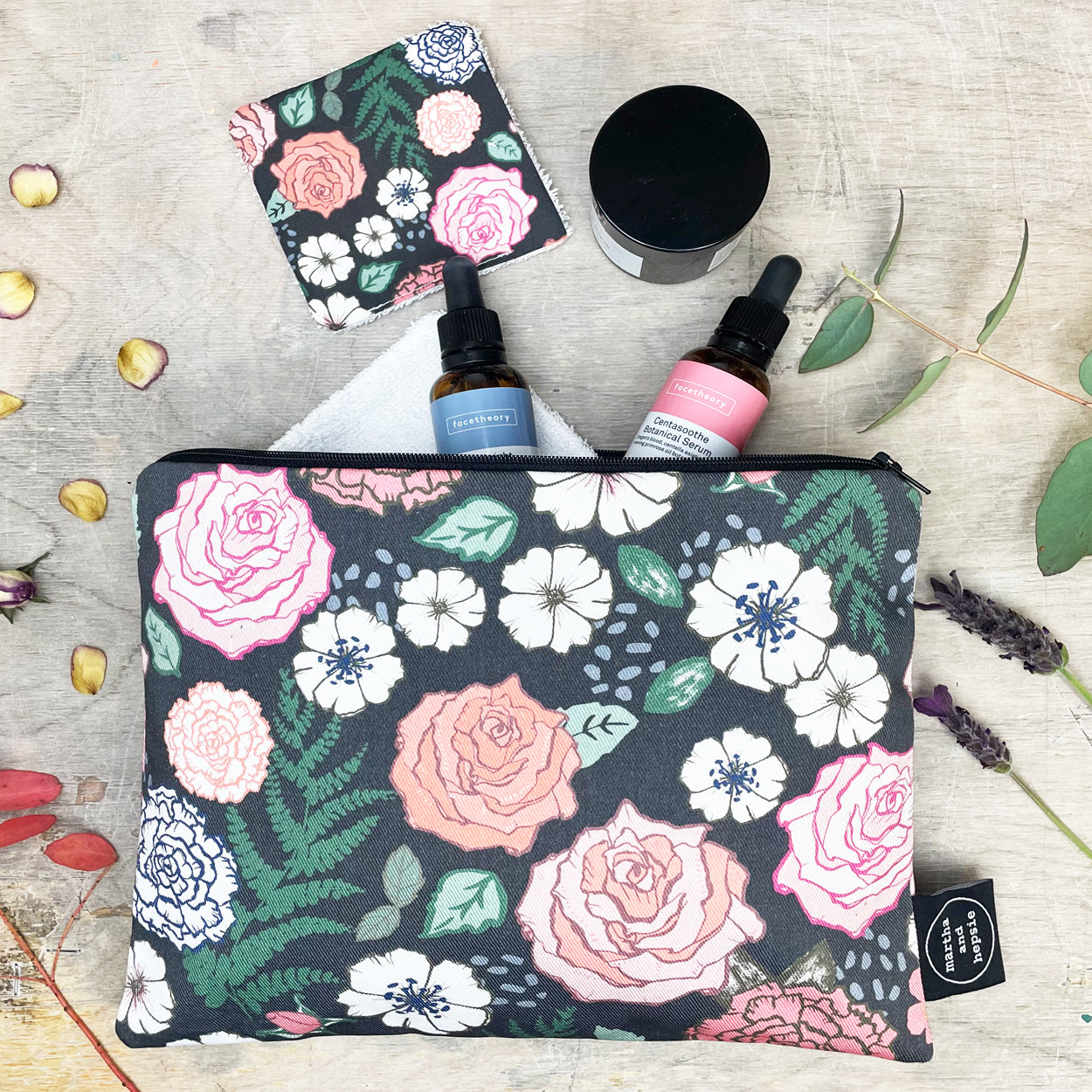 Rose and Fern Wash Bag - Martha and Hepsie