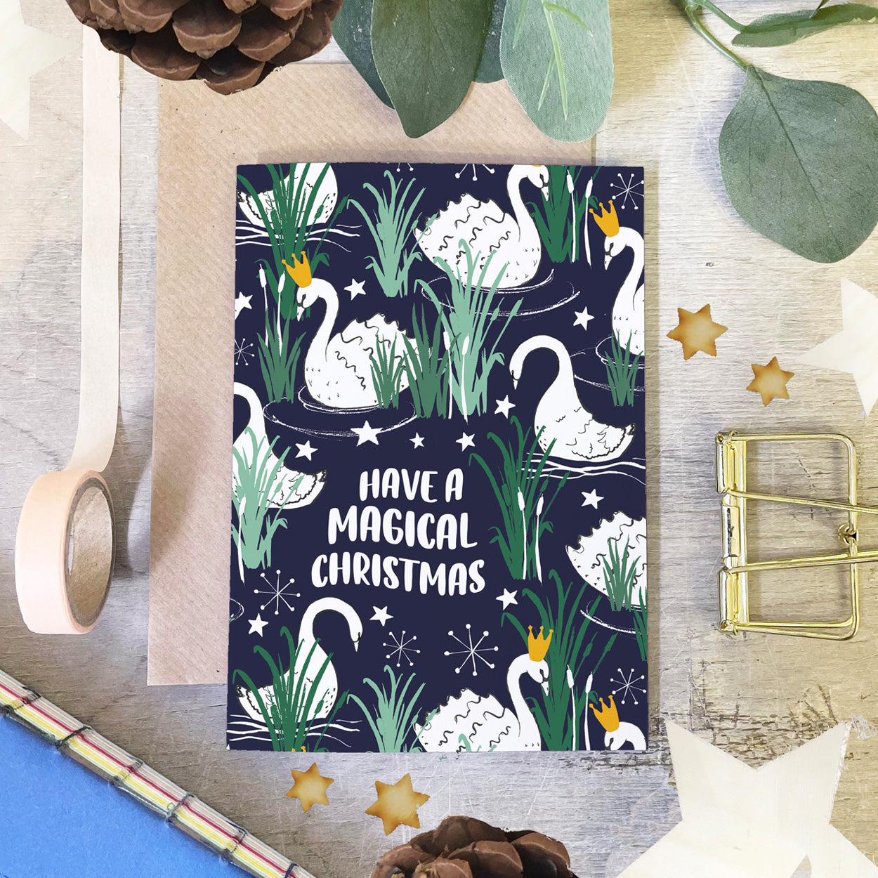 Swan Christmas Card - Limited Edition - Martha and Hepsie