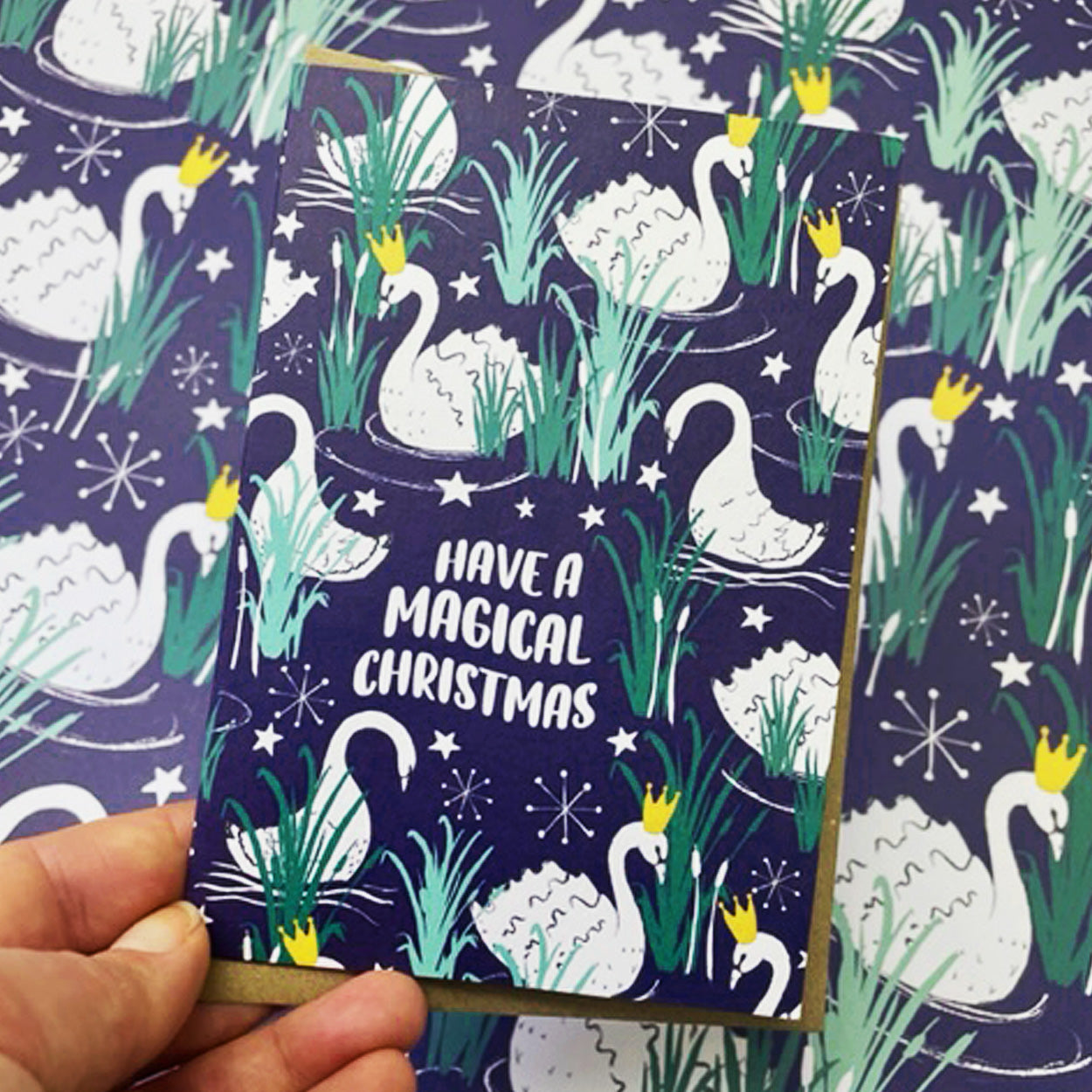Swan Christmas Card - Limited Edition - Martha and Hepsie