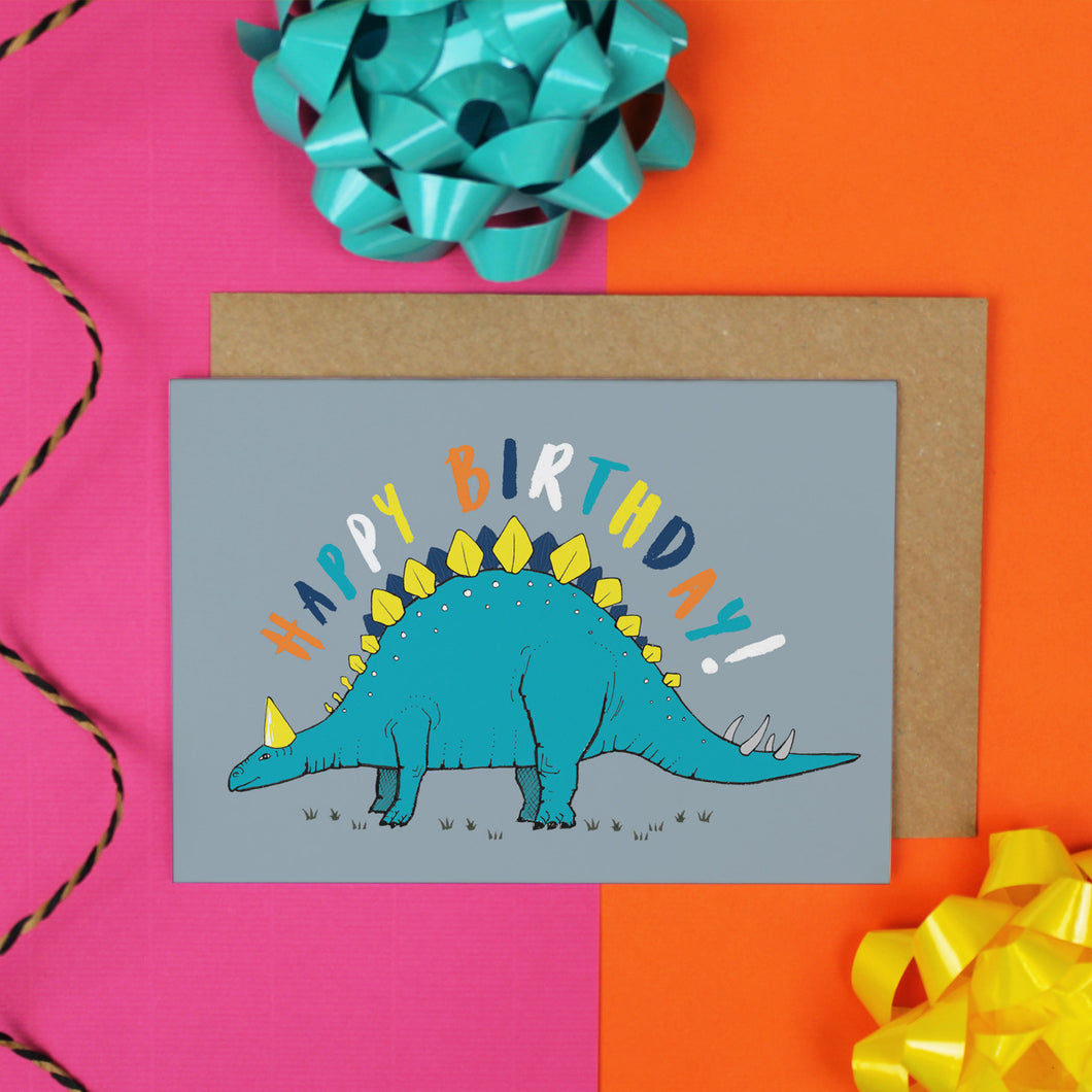 Stegosaurus Birthday Card