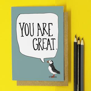 You Are Great Encouragement Card - Martha and Hepsie