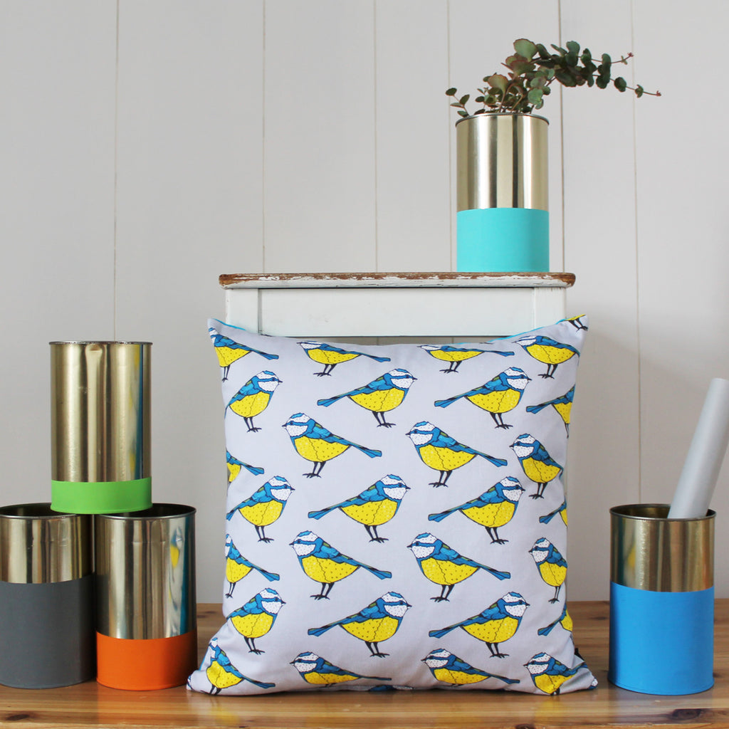 Blue Tit Bird Cushion - Martha and Hepsie