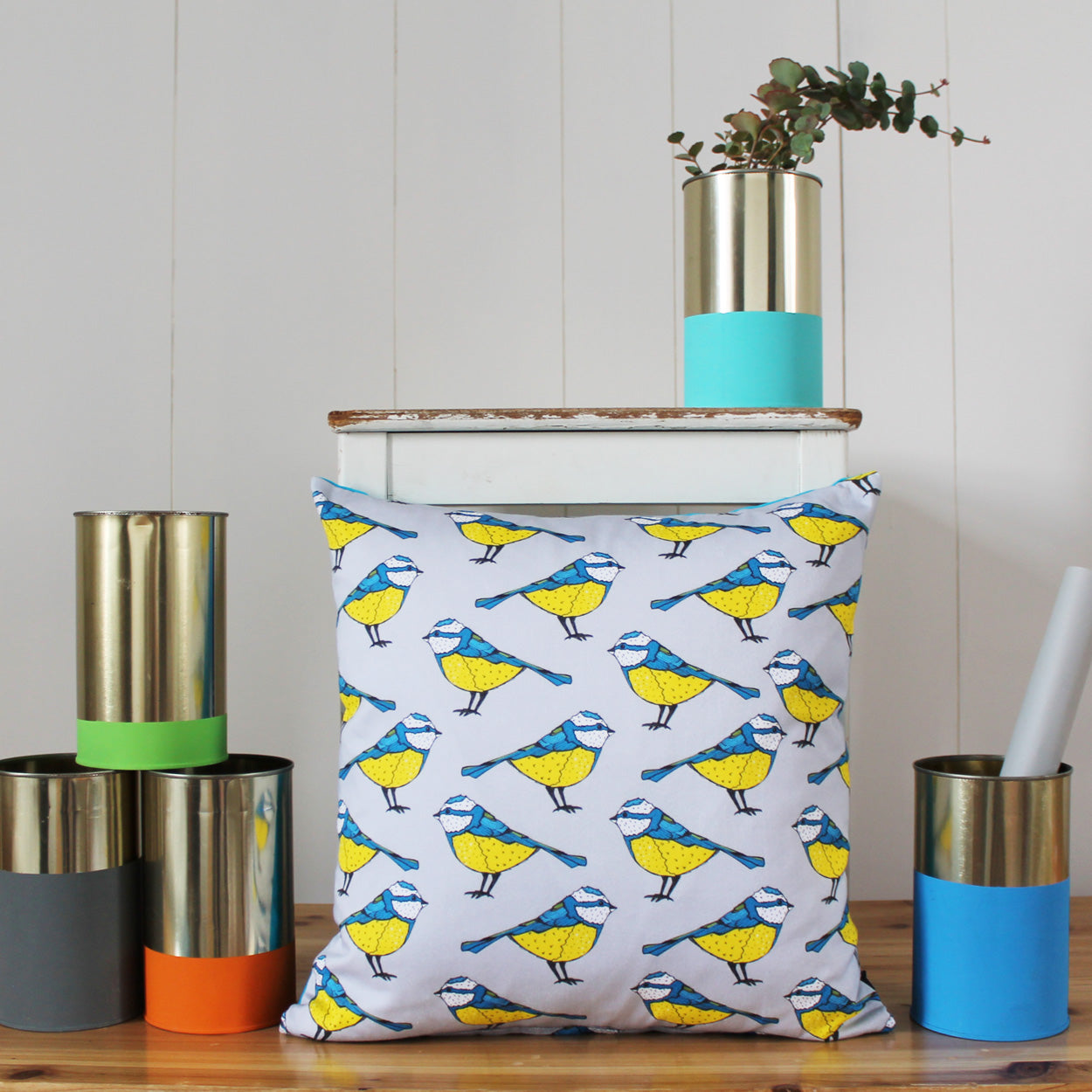 Blue Tit Bird Cushion - Martha and Hepsie