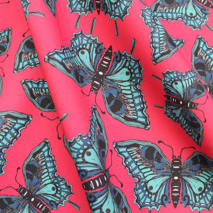 Pink Butterfly Fabric - Martha and Hepsie
