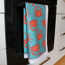 Load image into Gallery viewer, Turquoise Crab Tea Towel - Martha and Hepsie
