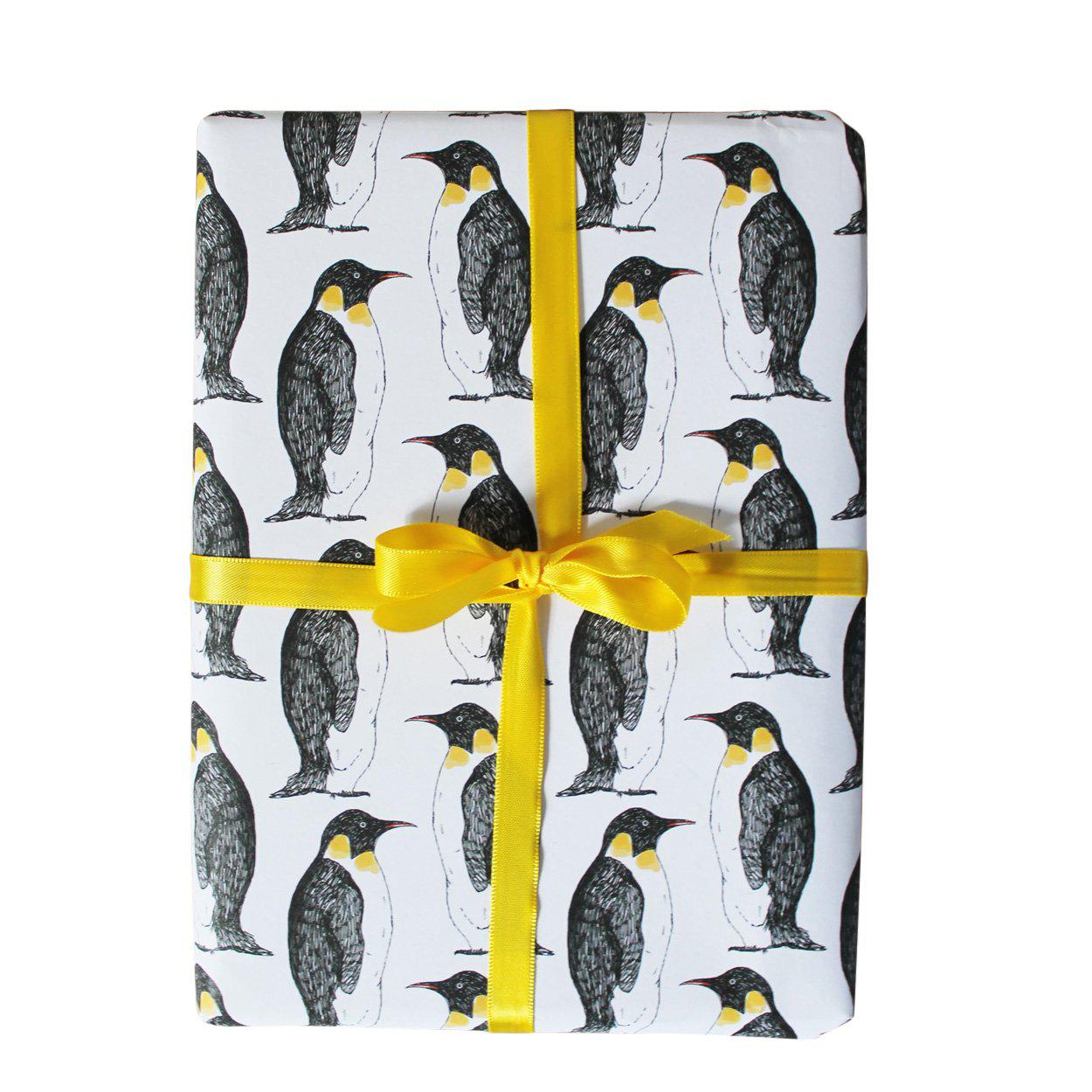 Monochrome Penguin Gift Wrap - Martha and Hepsie