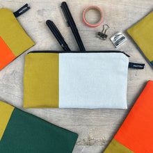 Load image into Gallery viewer, Colour Block Pencil Case - Yellow/Ecru
