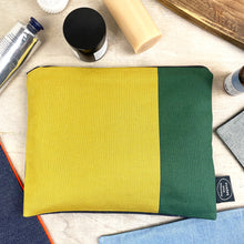 Load image into Gallery viewer, Colour Block Wash Bag - Yellow/Green
