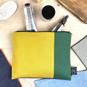 Colour Block Wash Bag - Yellow/Green