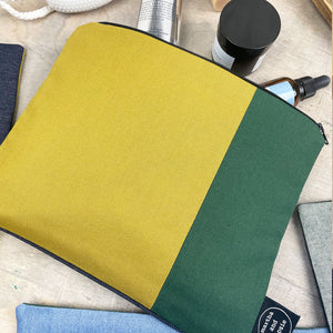 Colour Block Wash Bag - Yellow/Green