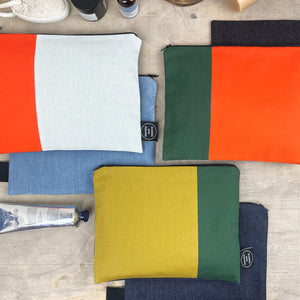 Colour Block Wash Bag - Yellow/Green