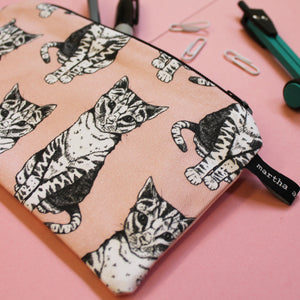 Pink Cat Pencil Case - Martha and Hepsie