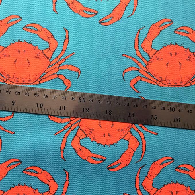 Turquoise Crab Fabric - Martha and Hepsie