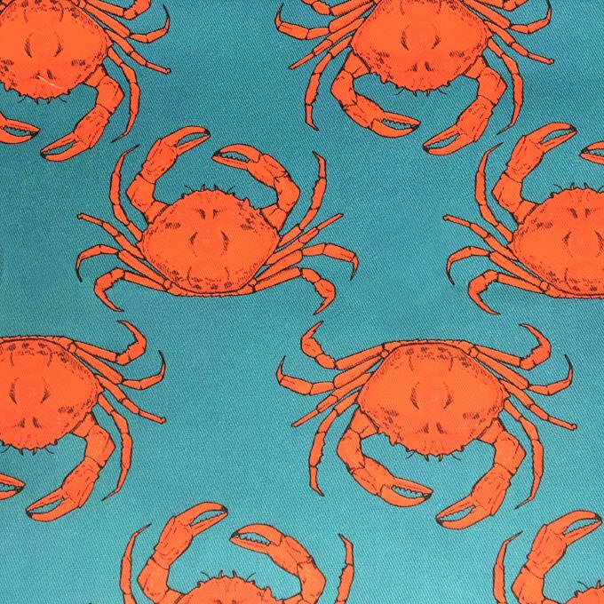 Turquoise Crab Fabric - Martha and Hepsie