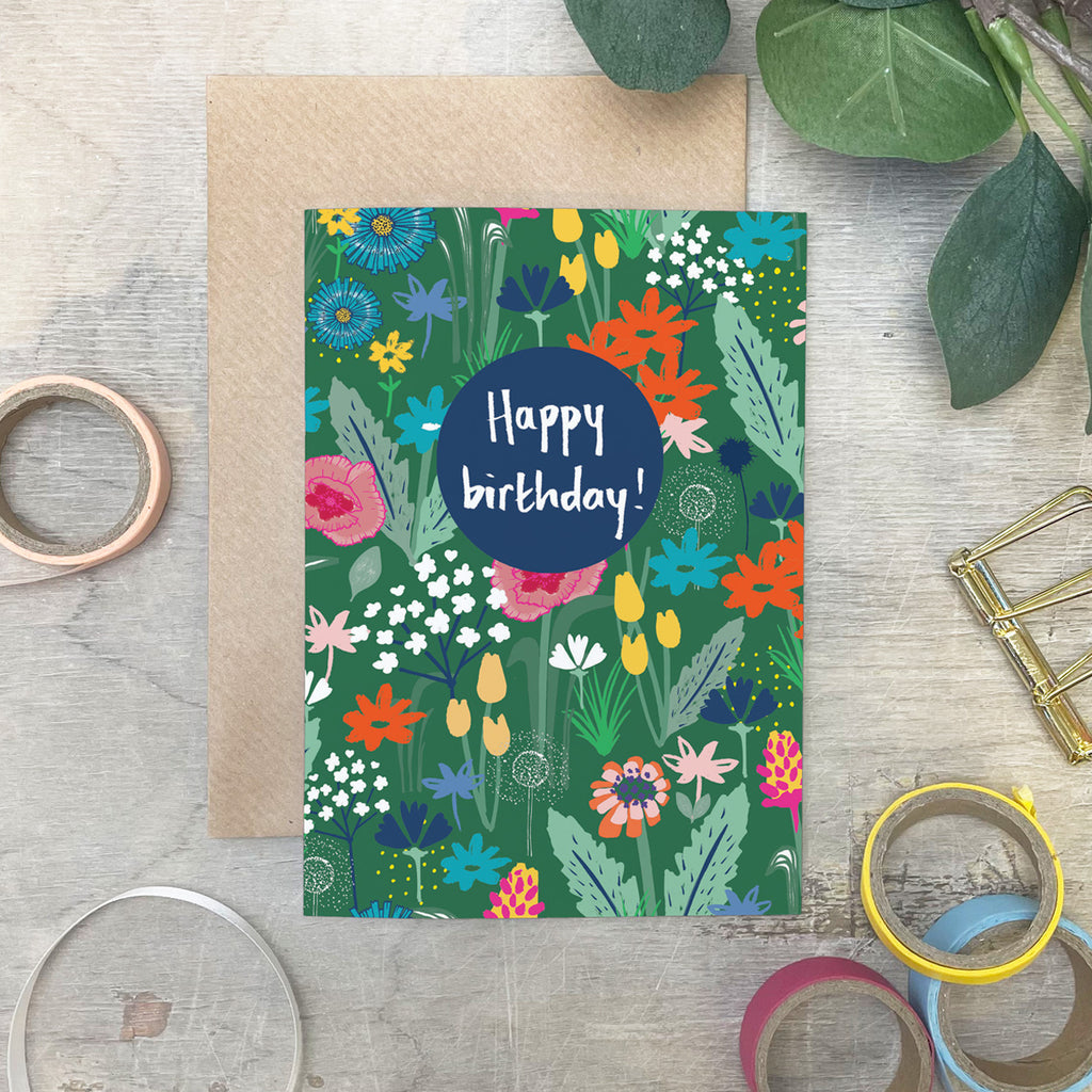 Wildflower Meadow Birthday Card - Martha and Hepsie