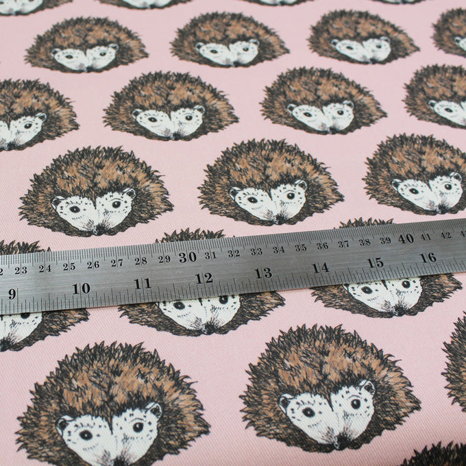 Pink Hedgehog Fabric - Martha and Hepsie