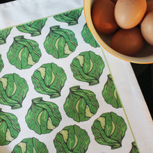 Load image into Gallery viewer, Green Brussels Sprout Christmas Tea Towel - Martha and Hepsie
