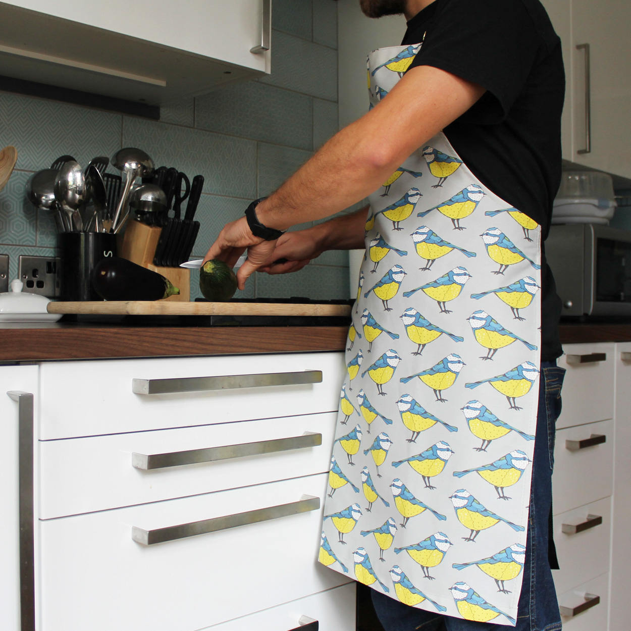Blue Tit Kitchen Apron - Martha and Hepsie