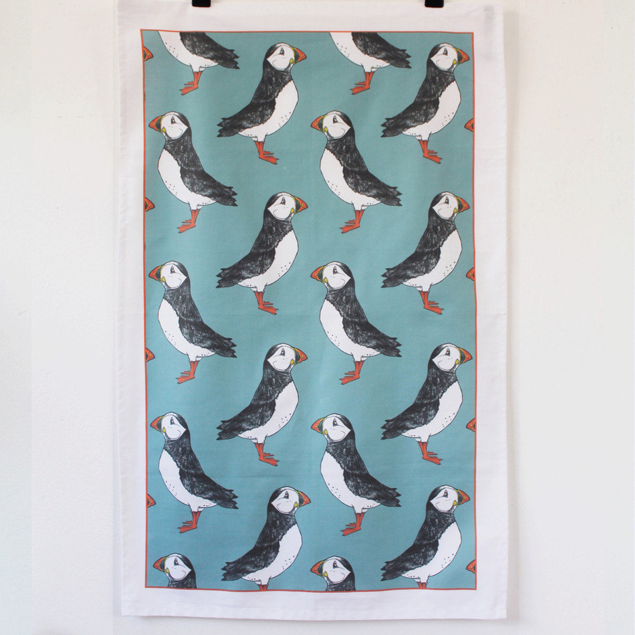 Green Puffin Tea Towel - Martha and Hepsie