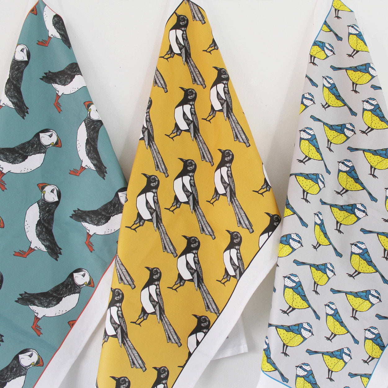 Green Puffin Tea Towel - Martha and Hepsie