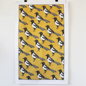 Yellow Magpie Tea Towel - Martha and Hepsie