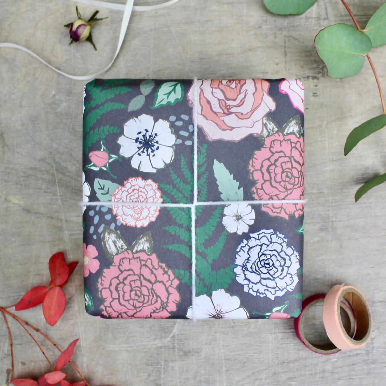 Rose and Fern Gift Wrap - Martha and Hepsie