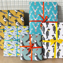 Load image into Gallery viewer, Yellow Magpie Bird Gift Wrap - Martha and Hepsie
