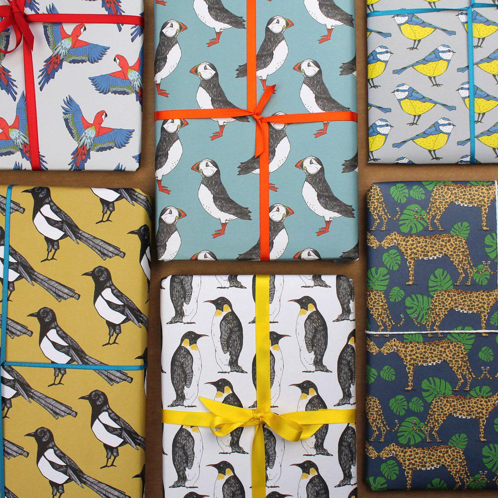 Leopard and Monstera Leaf Gift Wrap - Martha and Hepsie
