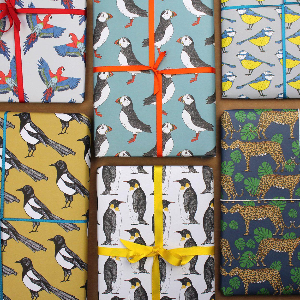Leopard and Monstera Leaf Gift Wrap - Martha and Hepsie