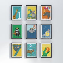 Load image into Gallery viewer, number nursery prints
