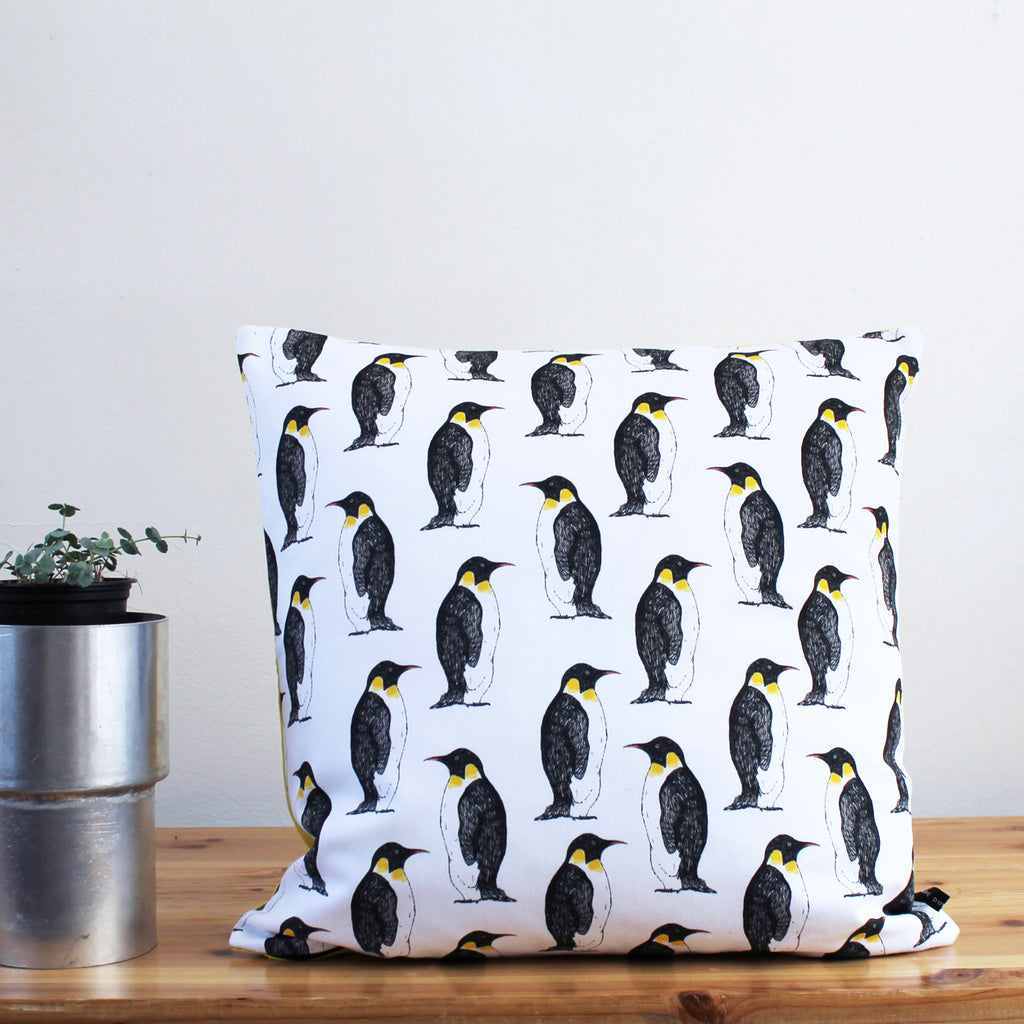 Monochrome Penguin Fabric - Martha and Hepsie