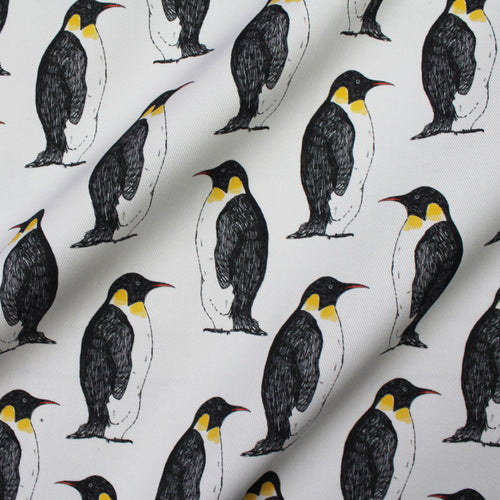 Monochrome Penguin Fabric - Martha and Hepsie