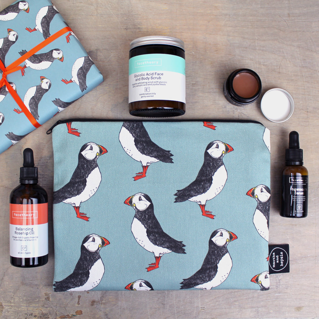 Puffin Wash Bag - Martha and Hepsie