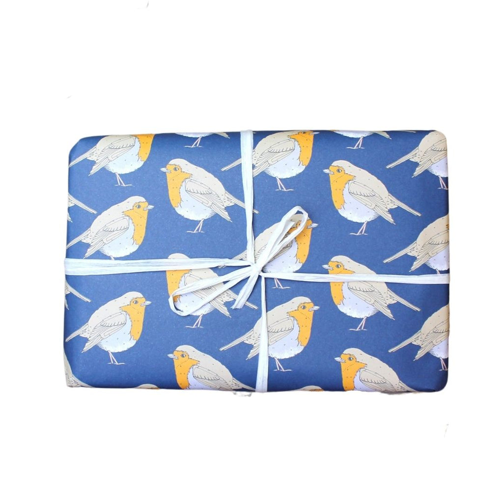 Christmas Robin Gift Wrap - Martha and Hepsie